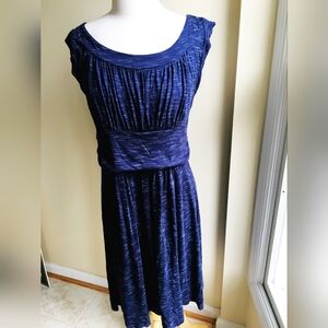 Gille Kamile Knit Dress Size Large Heathered Navy Blue
